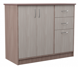 Комод трехстворчатый с двумя ящиками Алла в цвете Шимо тёмный/светлый