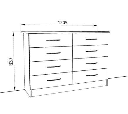 Комод 1200 «Дуэт Люкс» в цвете Венге/Млечный дуб купить в Перми