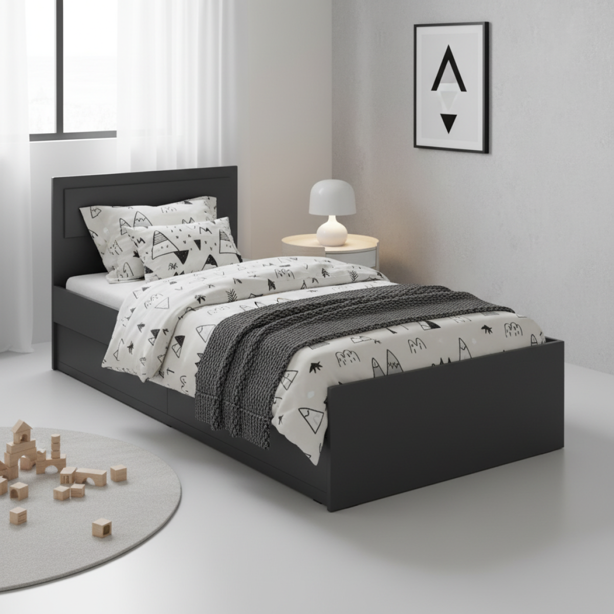 Кровать "Дуэт Люкс" 900 Графит