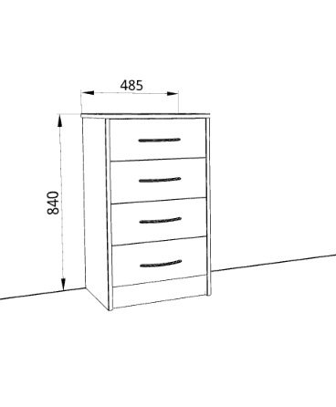 Комод 480 «Дуэт Люкс» с 4-ящиками в цвете Дуб бодега купить в Перми