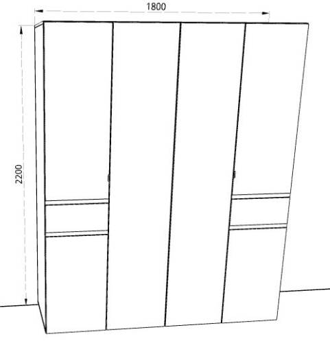 Шкаф 4 ств. Милан - Фабрика ЭКО