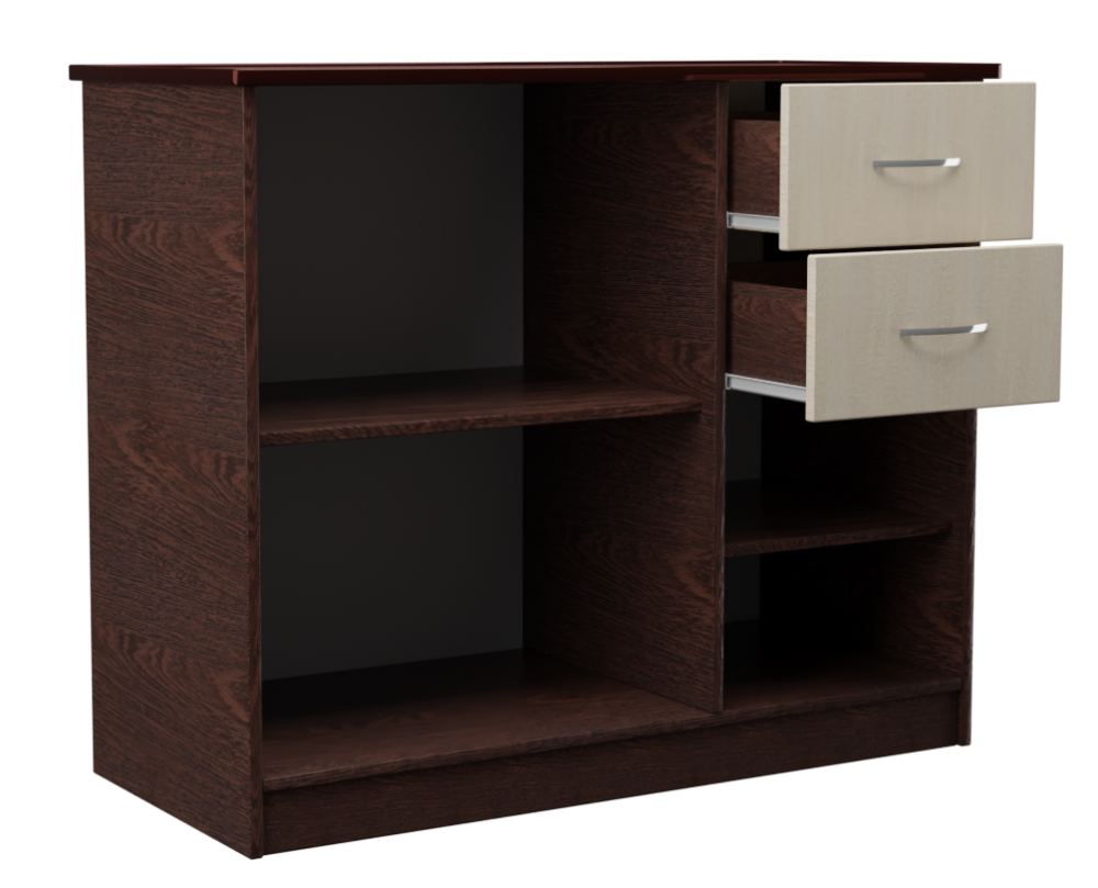 Комод трехстворчатый с двумя ящиками Алла в цвете Венге/млечный дуб купить в Перми