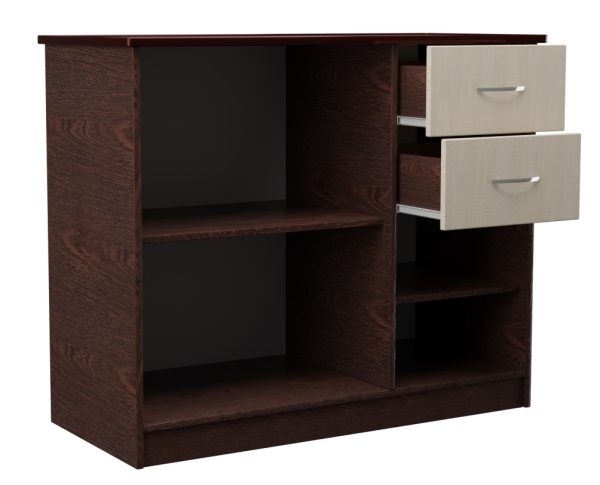 Комод трехстворчатый с двумя ящиками Алла в цвете Венге/млечный дуб купить в Перми