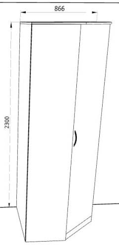 Шкаф угловой «Дуэт Люкс» без зеркала в цвете Бодега светлая купить в Перми