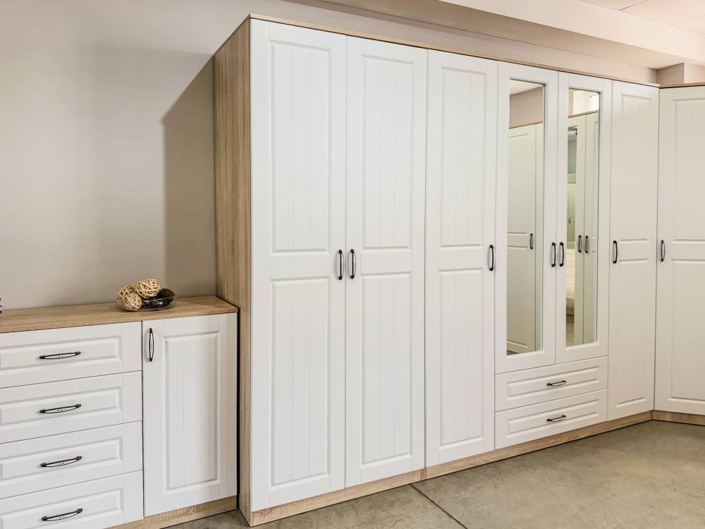 Спальный гарнитур «Оливья» в цвете Дуб сонома/белое дерево - Фабрика ЭКО