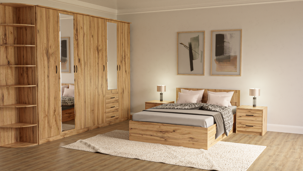Спальный гарнитур «Дуэт Люкс» в цвете Дуб Вотан