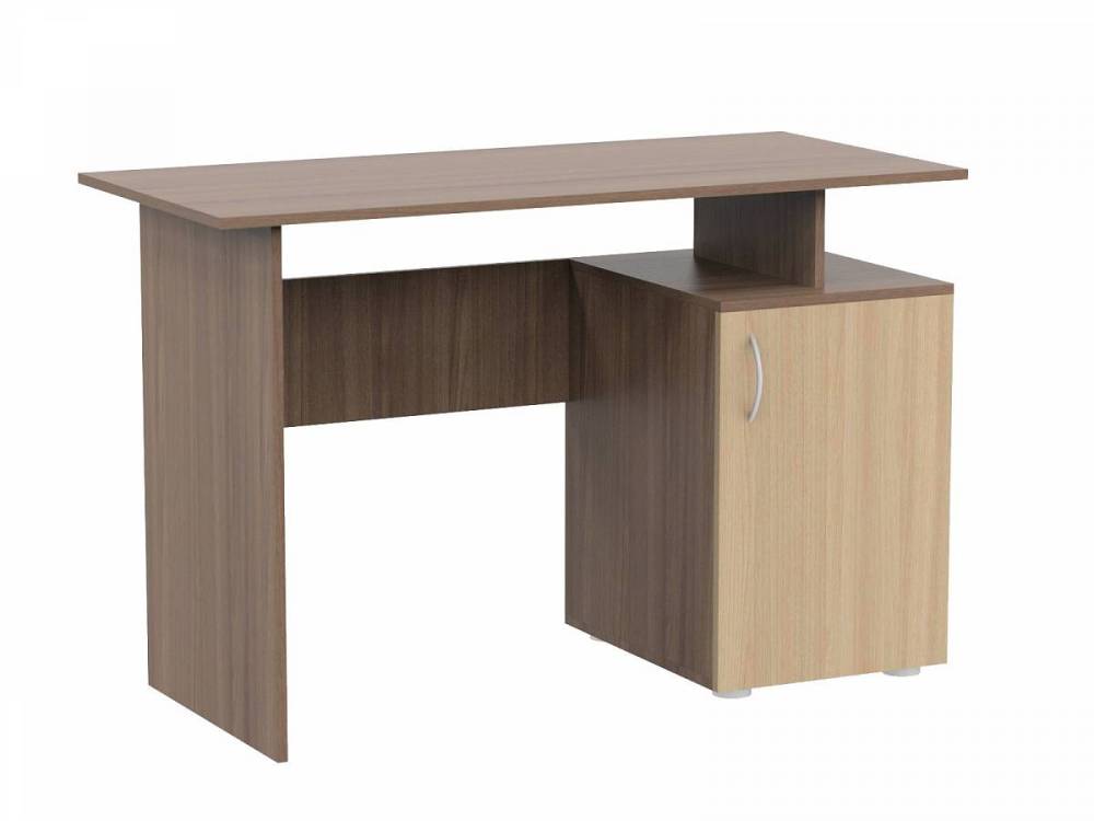 Стол письменный с дверкой в цвете Шимо темный/светлый  - Фабрика ЭКО