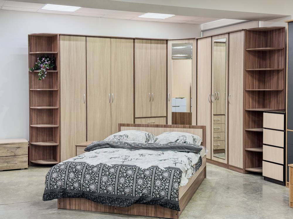 Спальный гарнитур «Дуэт люкс» в цвете Шимо темный/светлый - Фабрика ЭКО