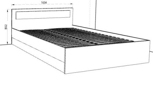 Кровать «Дуэт Люкс» 1600 в цвете Дуб Бодега - Фабрика ЭКО