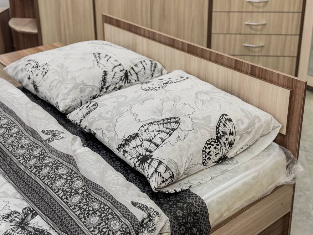 Кровать «Дуэт Люкс» в цвете Шимо темный/светлый - Фабрика ЭКО