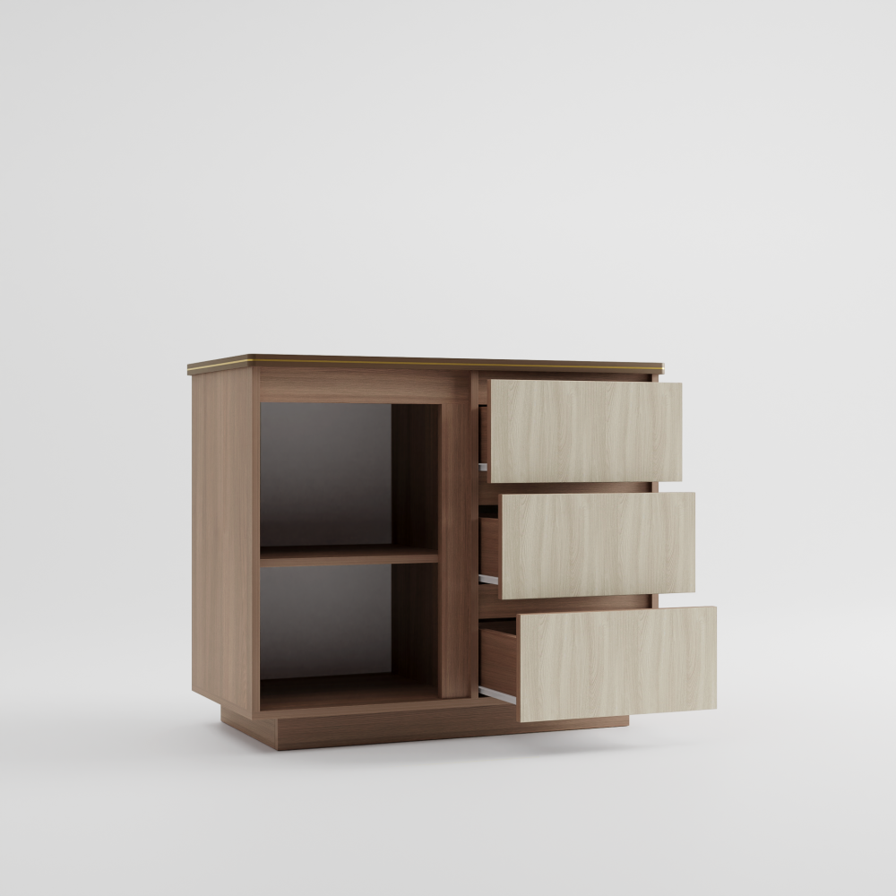 Комод 900/3 «Дуэт НЬЮ» в цвете Ясень шимо светлый/темный купить в Перми