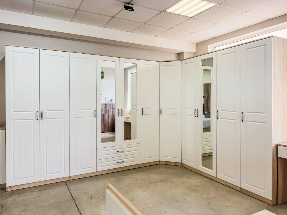 Спальный гарнитур «Оливья» в цвете Дуб сонома/белое дерево - Фабрика ЭКО