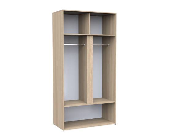 Шкаф 2-х створчатый с ящиком «Палермо» в цвете Шимо светлый/Белый глянец купить в Перми