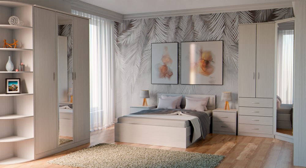 Спальный гарнитур «Дуэт Люкс» в цвете Дуб Бодега - Фабрика ЭКО