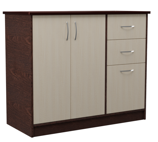 Комод трехстворчатый с двумя ящиками Алла в цвете Венге/млечный дуб купить в Перми