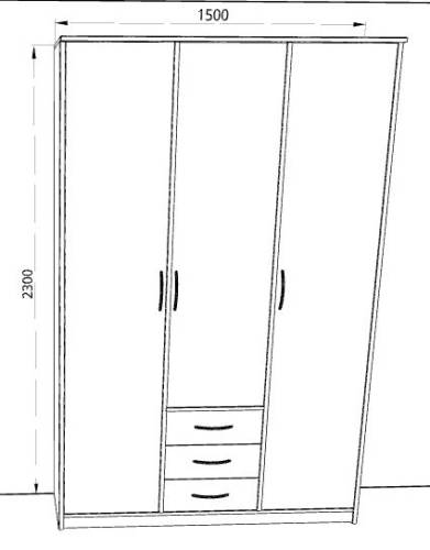 Шкаф комбинированный «Дуэт люкс» без зеркала в цвете Шимо темный/светлый купить в Перми