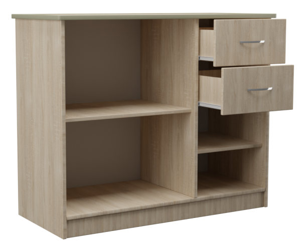 Комод трехстворчатый с двумя ящиками Алла в цвете Дуб Сонома купить в Перми