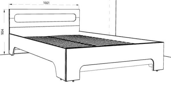 Кровать «Палермо» 1600 в цвете Шимо светлый/Белый глянец - Фабрика ЭКО