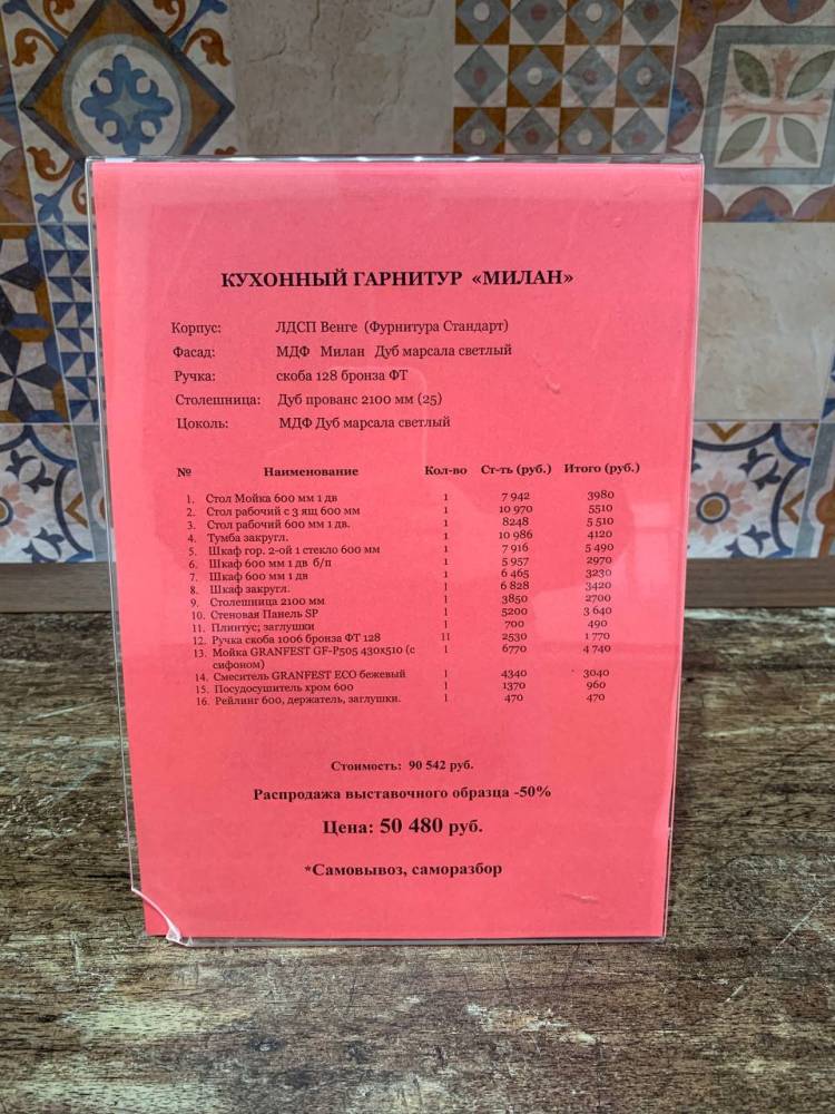 Кухонный гарнитур Милан Дуб Марсала (распродажа)