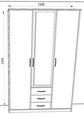 Шкаф комбинированный «Дуэт Люкс» с зеркалом в цвете Шимо темный/светлый - Фабрика ЭКО