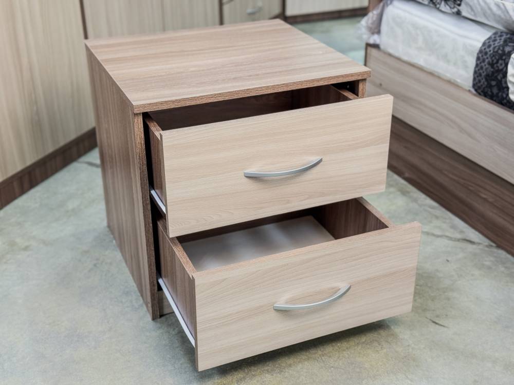 Тумба прикроватная «Дуэт Люкс» в цвете Шимо темный/светлый - Фабрика ЭКО