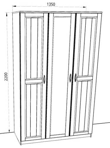 Шкаф 3-х створчатый «Оливья» - Фабрика ЭКО