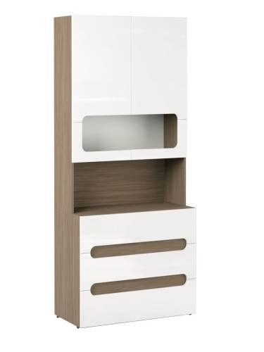 Стеллаж «Палермо Юниор» в цвете Шимо светлый/Белый глянец (распродажа)