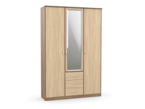 Шкаф комбинированный «Дуэт Люкс» с зеркалом в цвете Шимо темный/светлый - Фабрика ЭКО