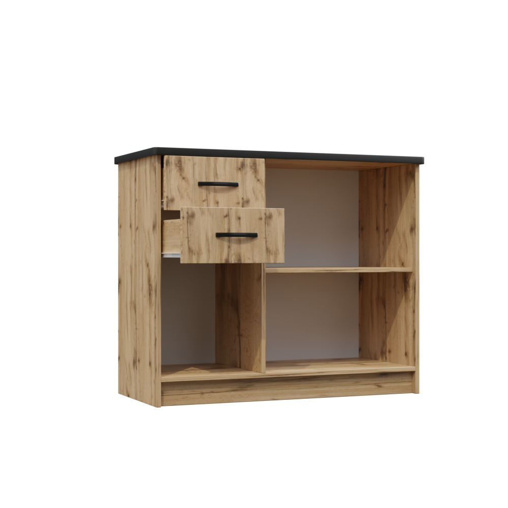 Комод трехстворчатый с двумя ящиками Алла в цвете дуб вотан купить в Перми