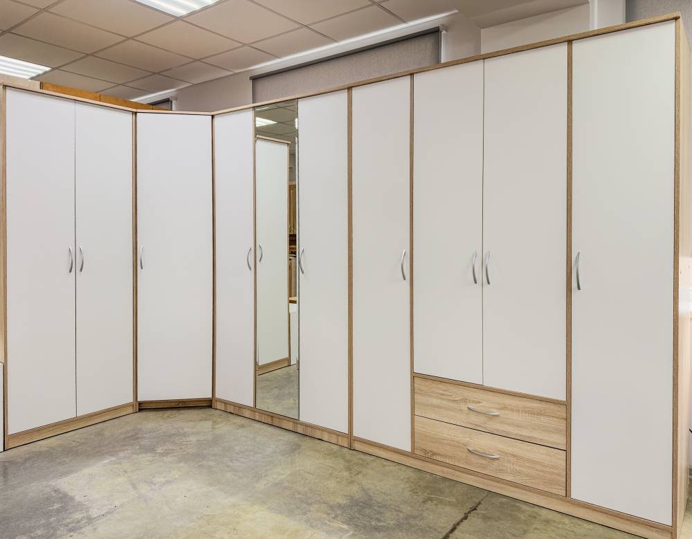 Спальный гарнитур Дуэт НЬЮ в цвете Дуб Сонома светлый/белый матовый - Фабрика ЭКО