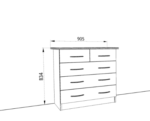 Комод 900 «Дуэт Люкс» в цвете дуб вотан/графит купить в Перми